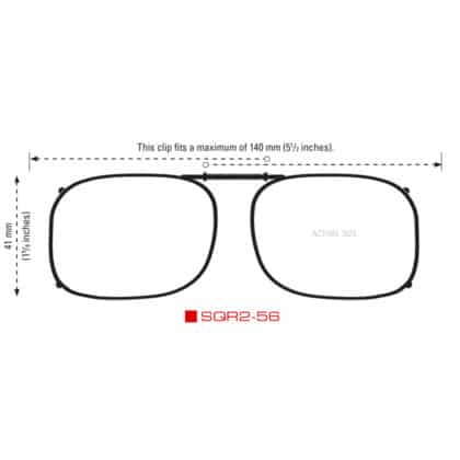 Clip-Ons SQR2-56 Gunmetal Polarised Silver Mirror - Image 2